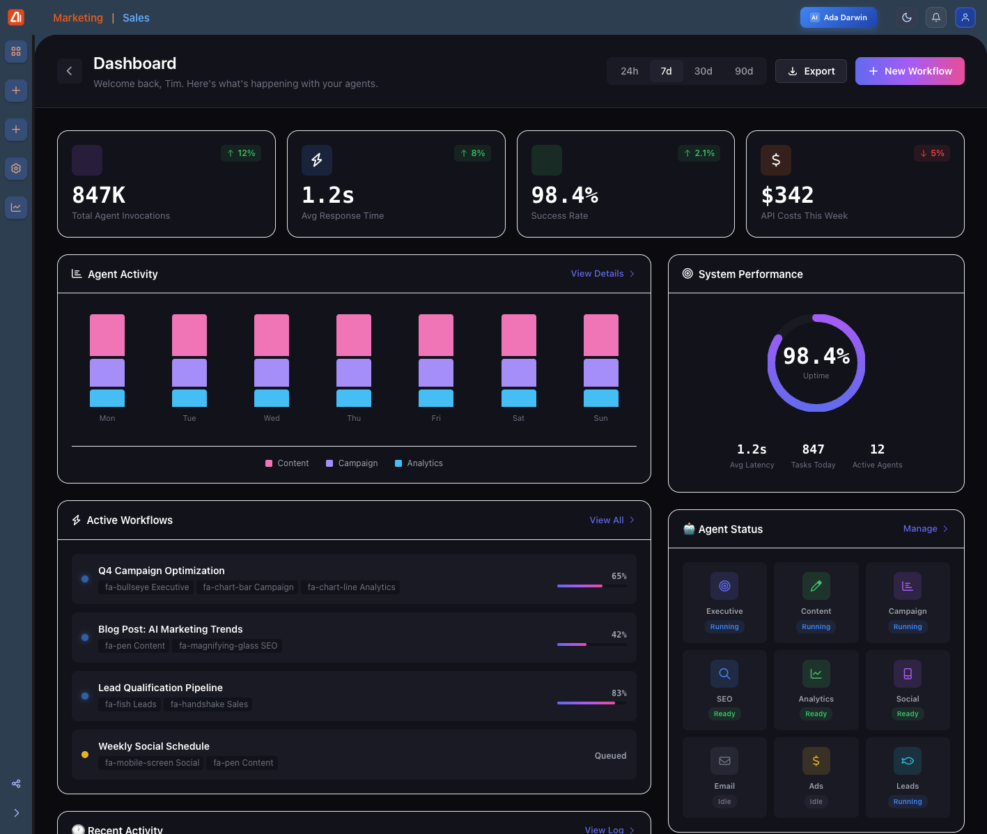 Agent Management Dashboard