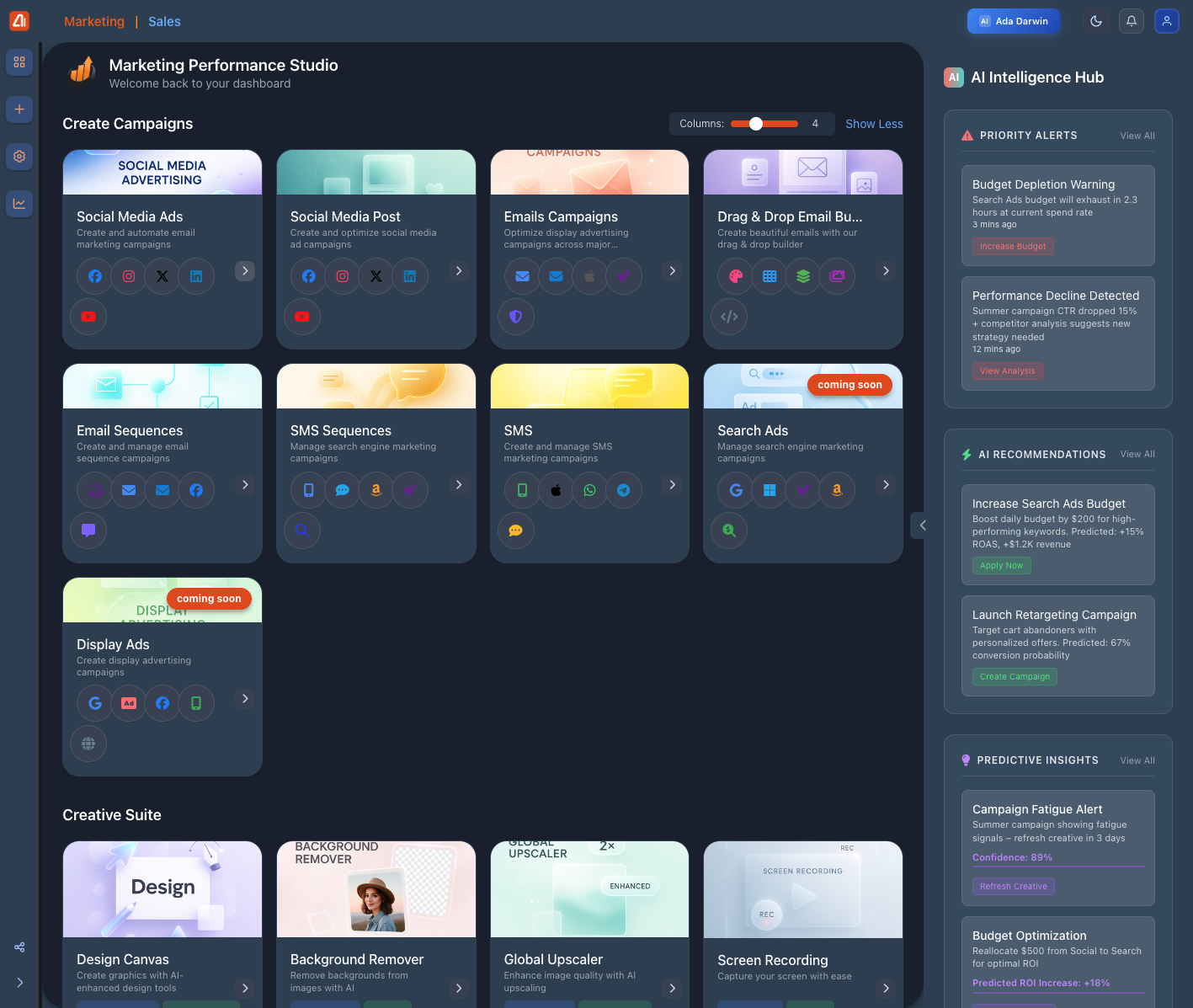 AI Intelligence Hub and Creative Suite