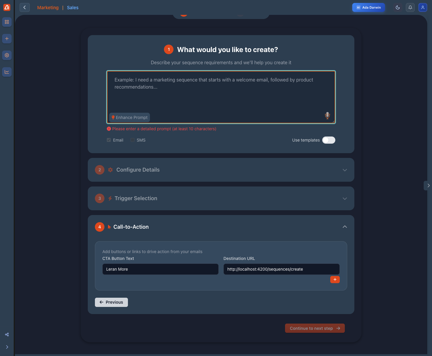 Sequence Trigger Selection