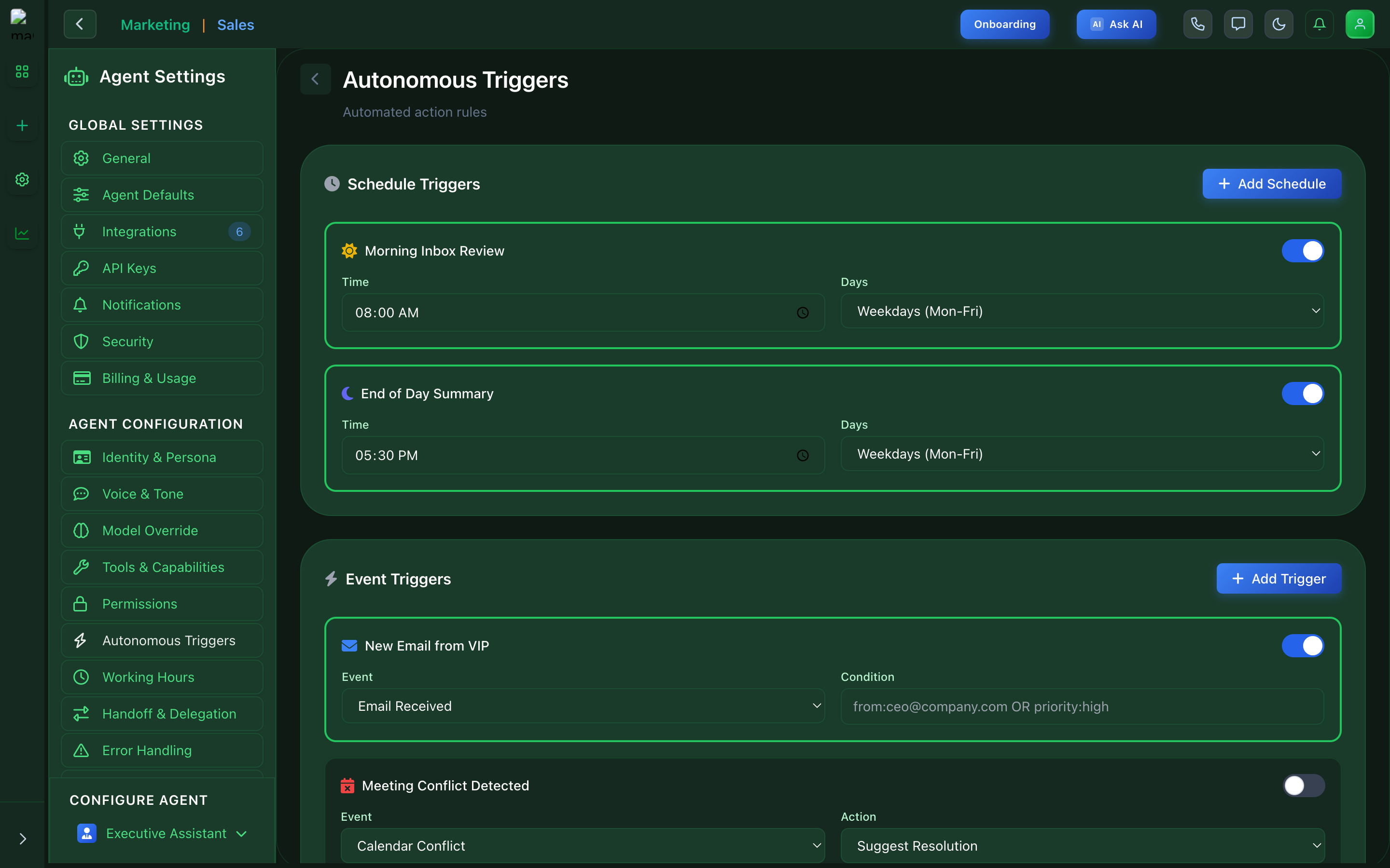 Autonomous Triggers