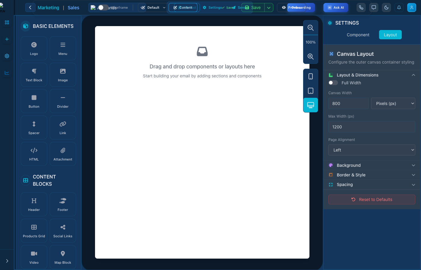 Email Builder Interface