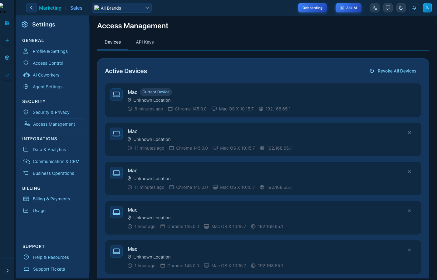 Access Management - Devices