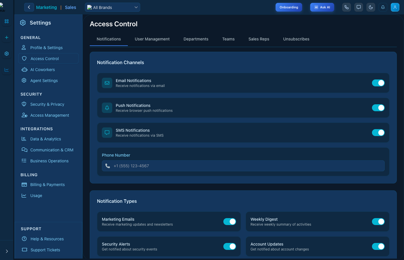 Access Control - Notifications
