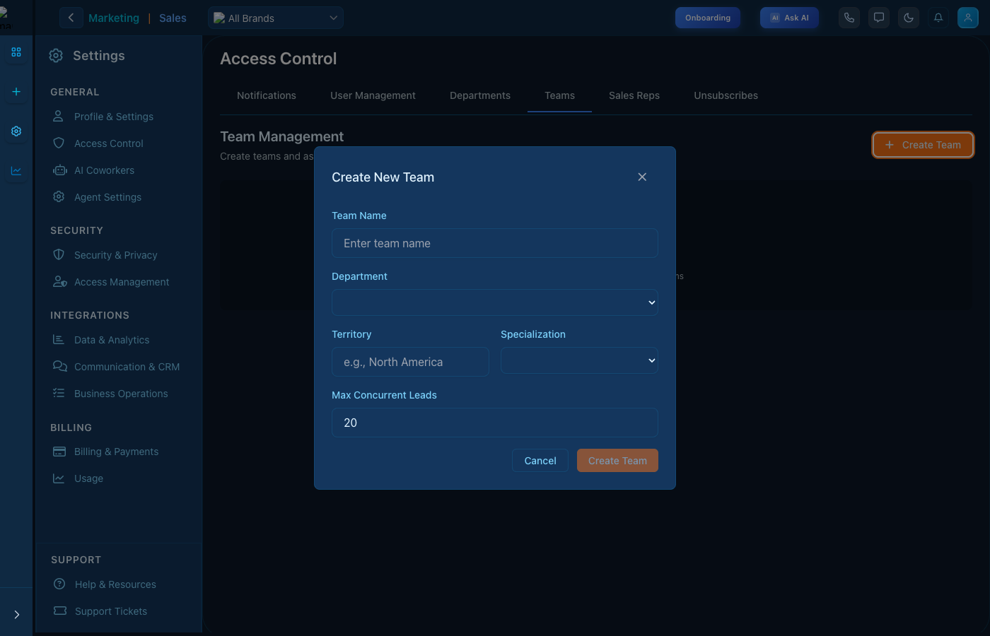 Access Control - Teams
