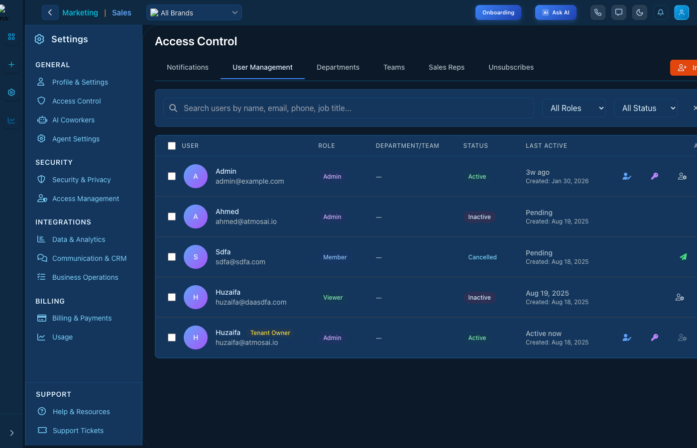 Access Control - User Management